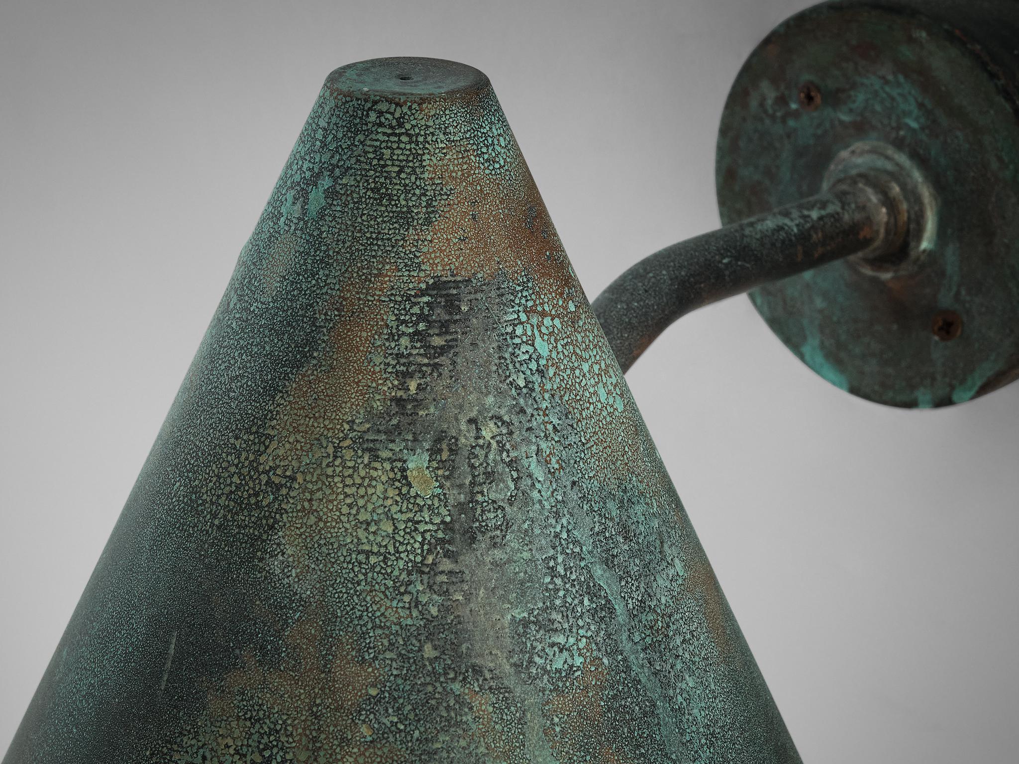 Hans-Agne Jakobsson 'Tratten' Wall Light in Patinated Copper