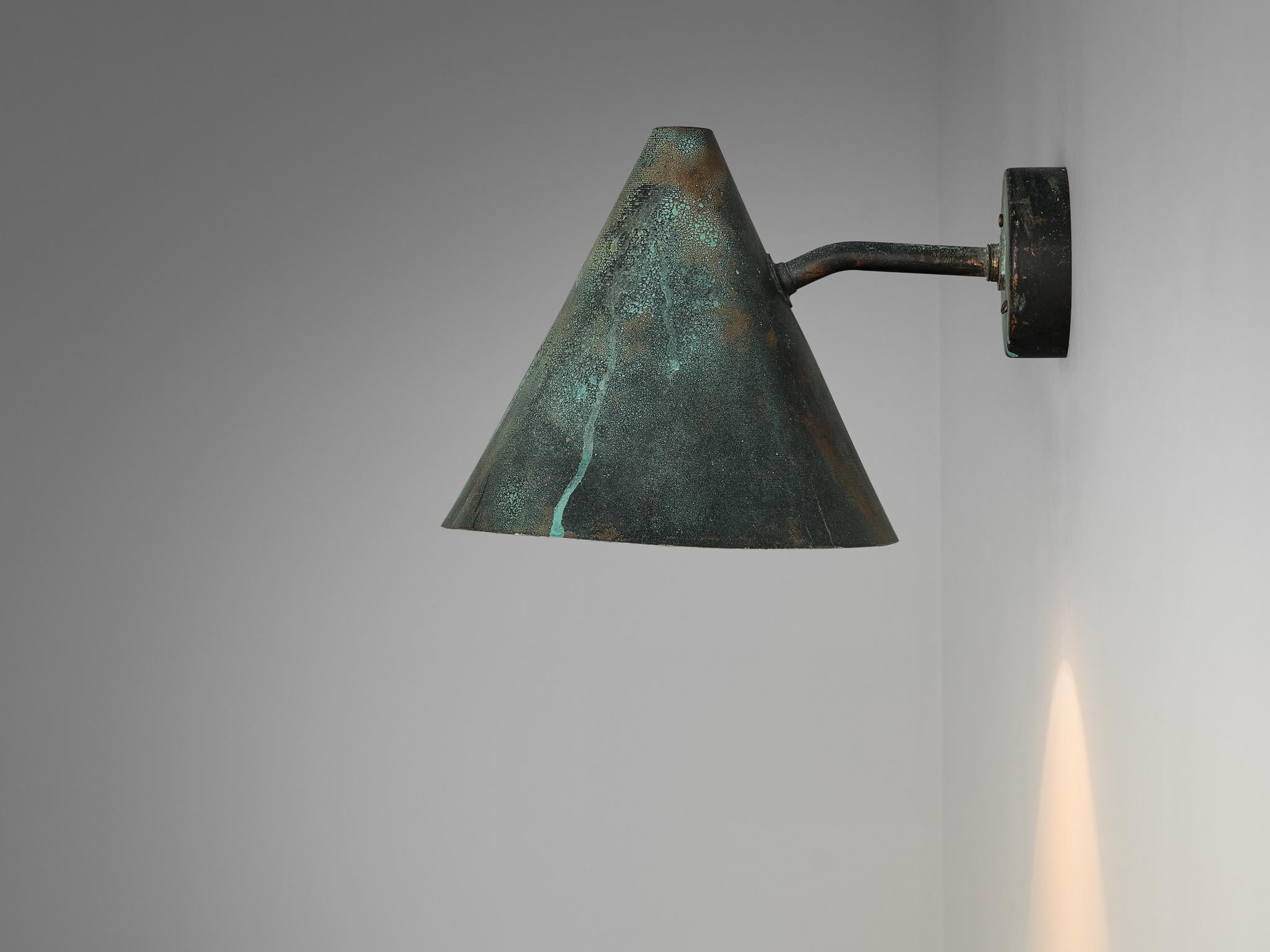 Hans-Agne Jakobsson 'Tratten' Wall Light in Patinated Copper