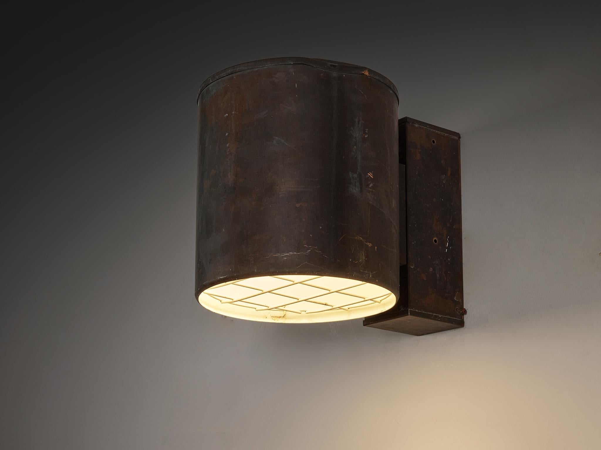 Large Swedish Wall Lights in Patinated Copper