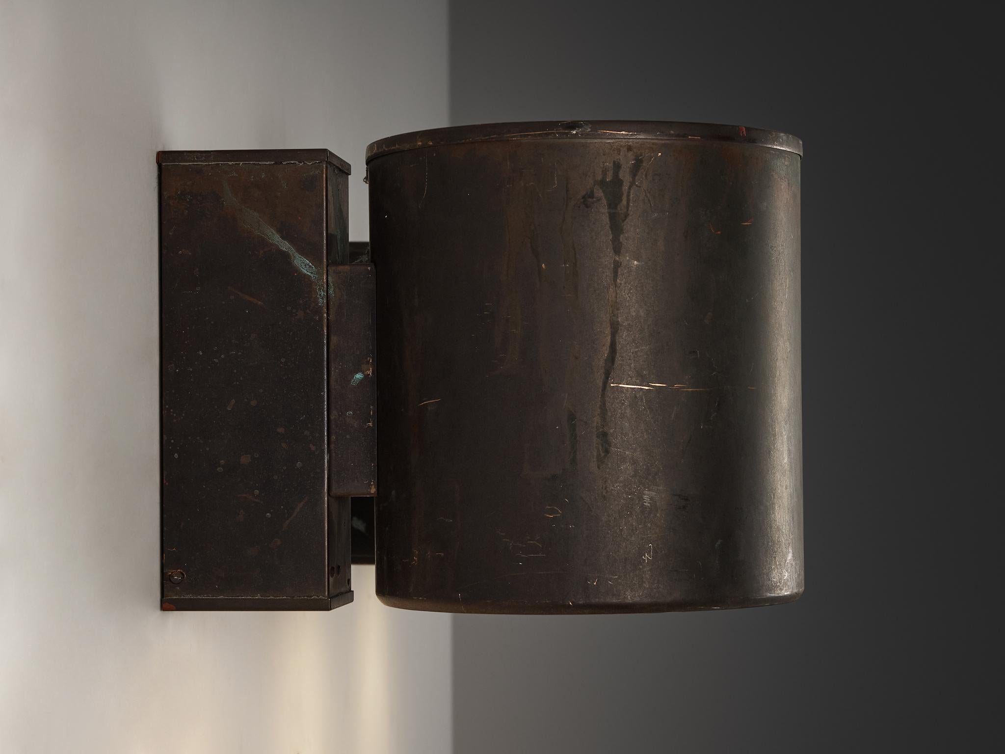 Large Swedish Wall Lights in Patinated Copper