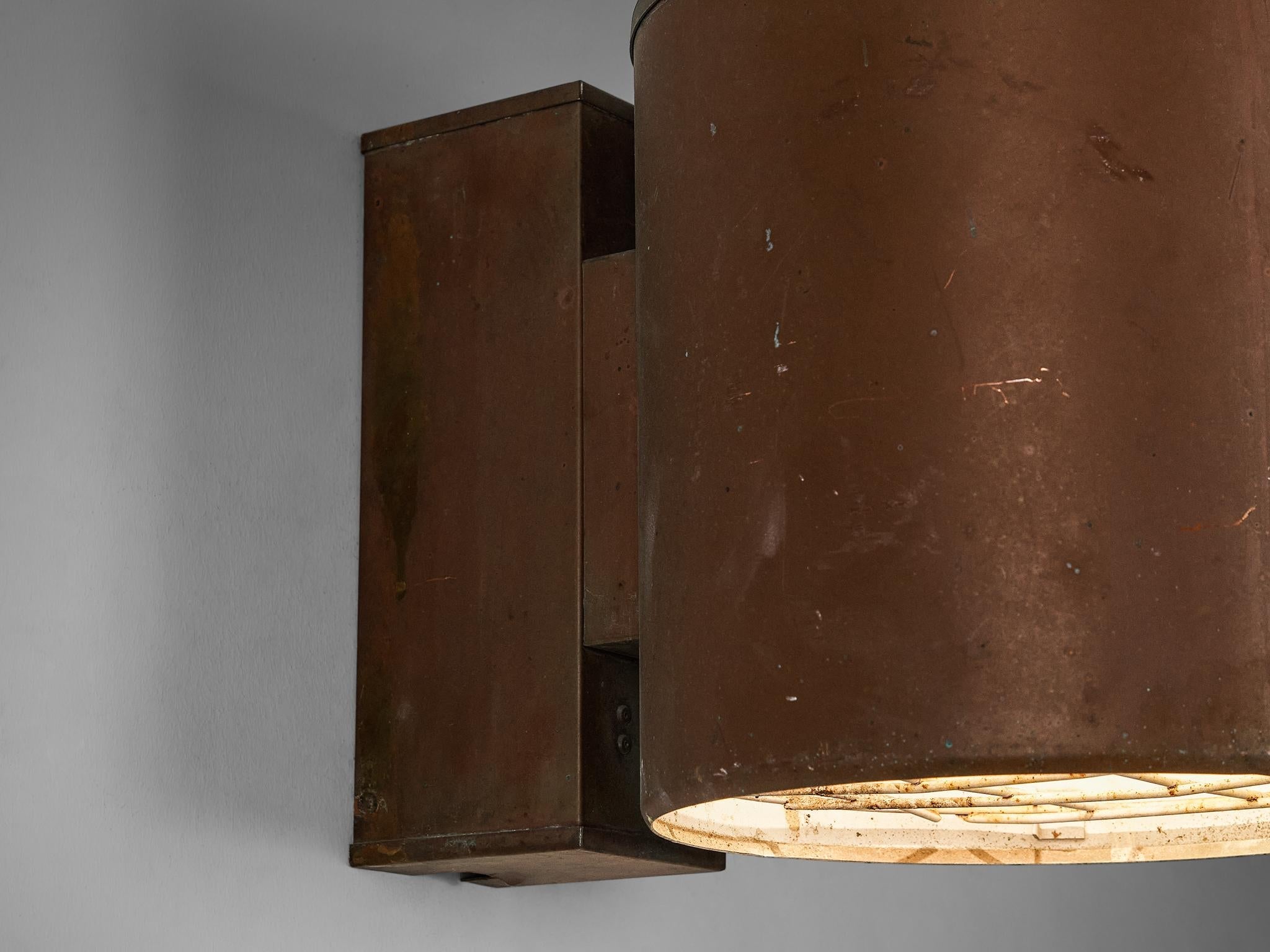 Large Swedish Wall Lights in Patinated Copper