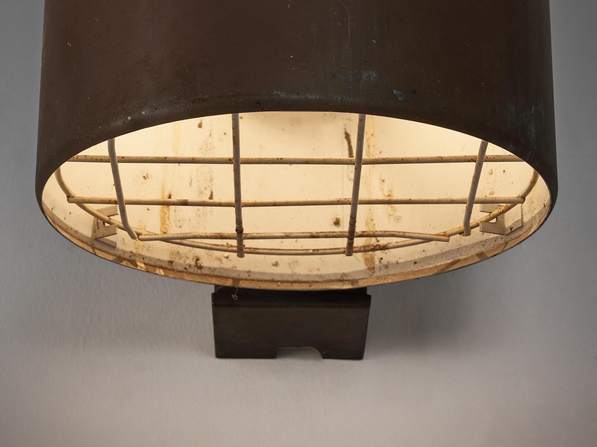 Large Swedish Wall Lights in Patinated Copper