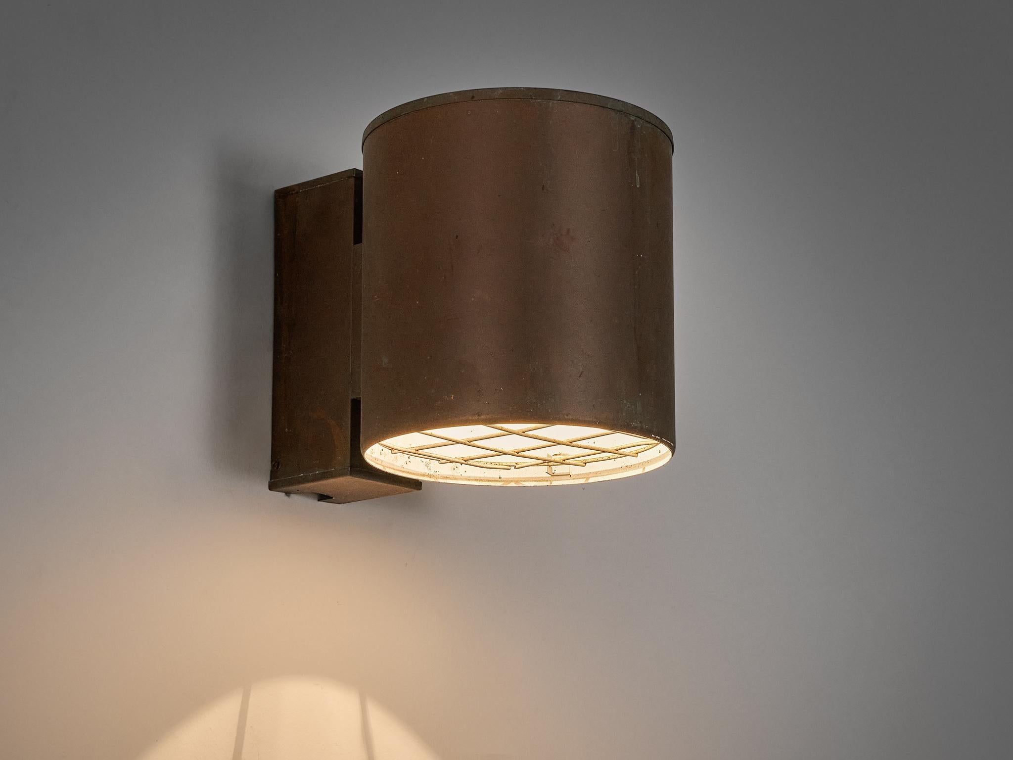 Large Swedish Wall Lights in Patinated Copper