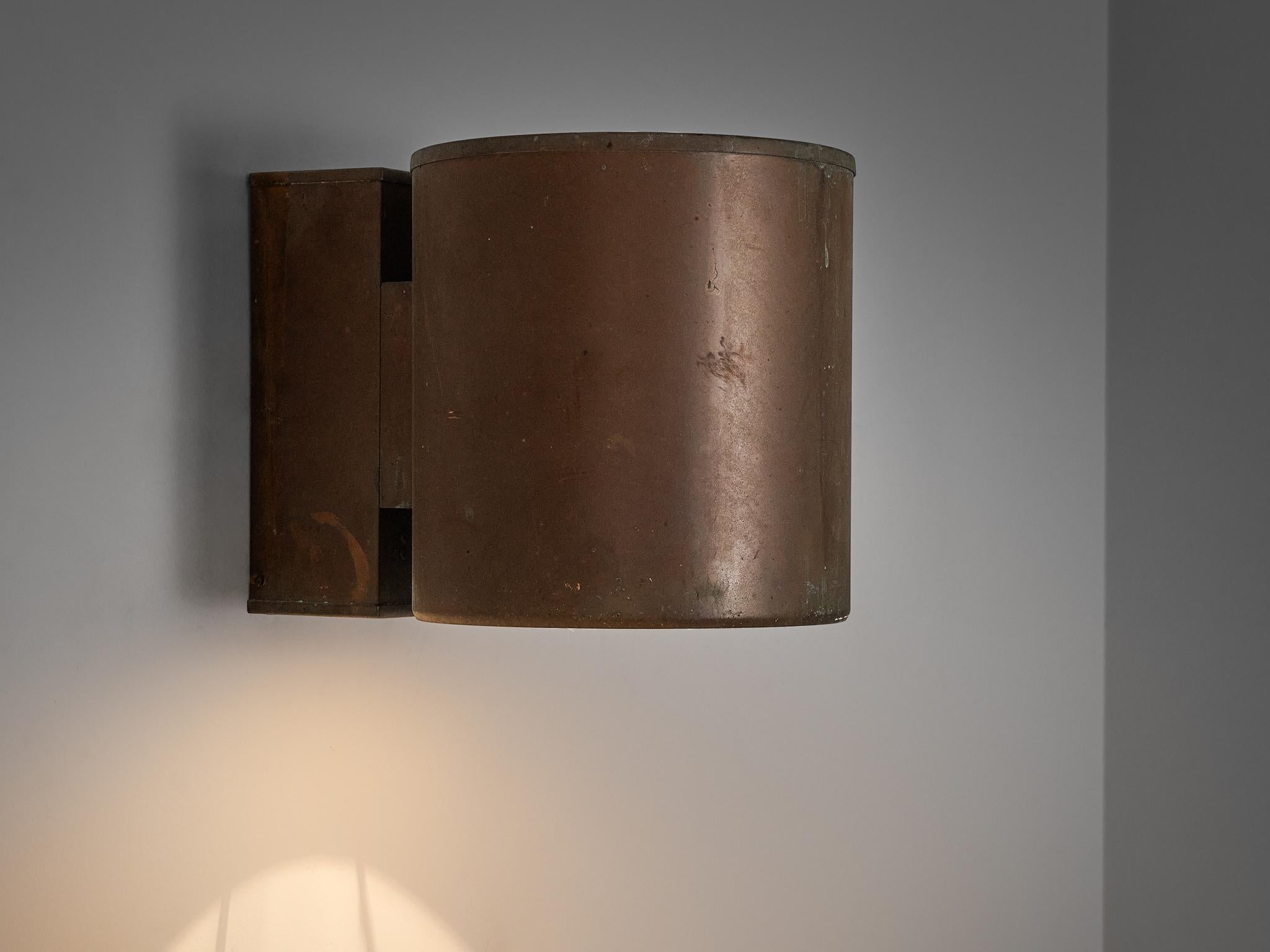 Large Swedish Wall Lights in Patinated Copper