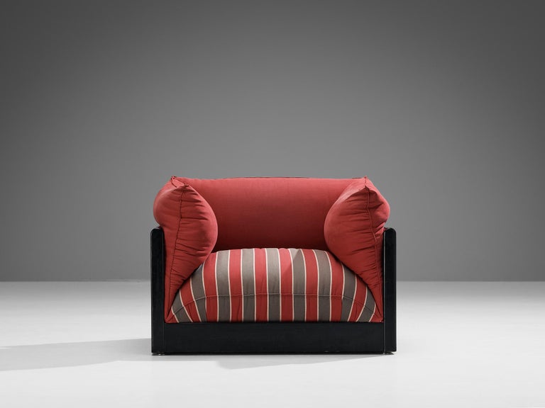 Carlo Bartoli for Rossi di Albizzate 'Down' Lounge Chair in Striped Fabric