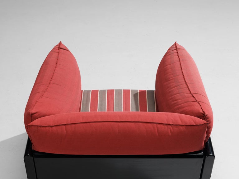 Carlo Bartoli for Rossi di Albizzate 'Down' Lounge Chair in Striped Fabric