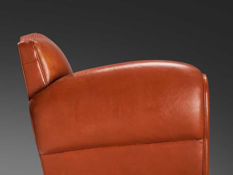 Art Deco Armchair by Maurice Rinck in Leather