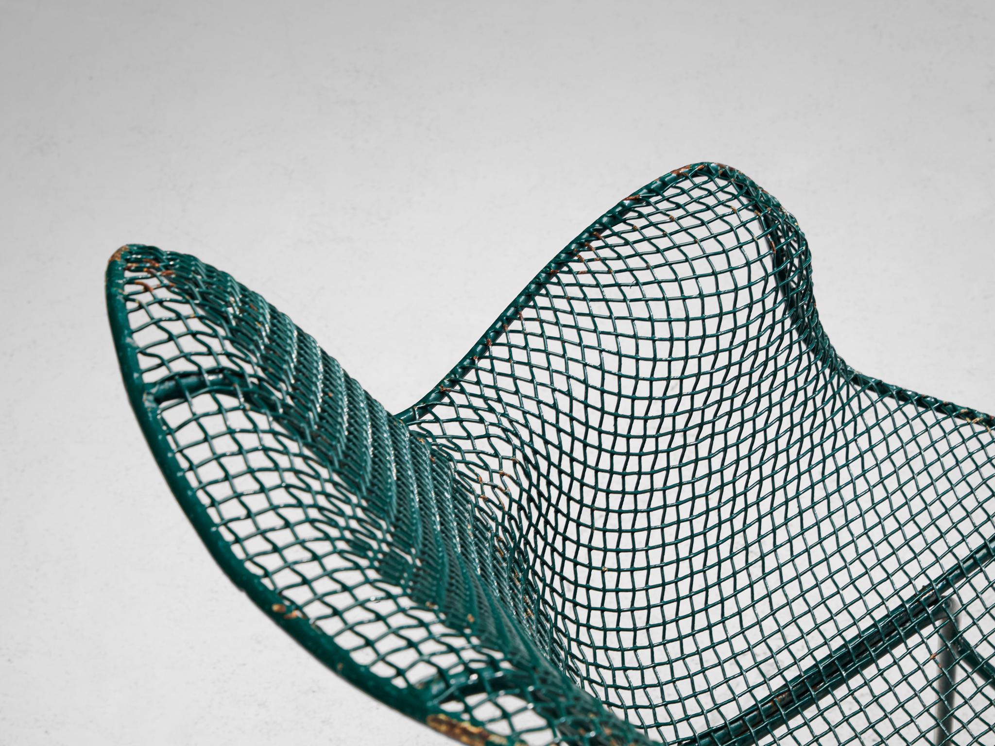 Russell Woodard 'Sculptura' Patio Chair in Dark Green Lacquered Metal