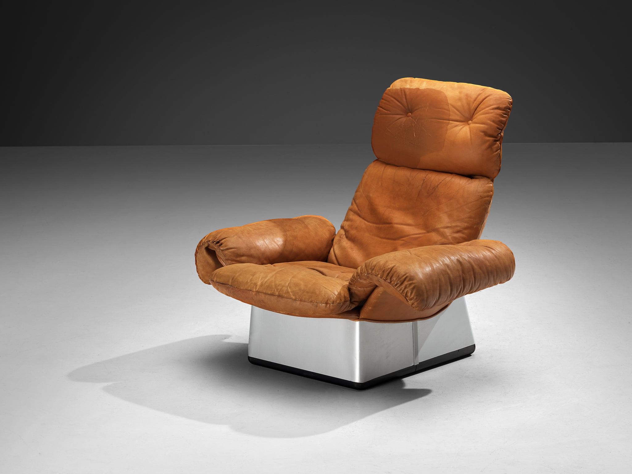 Italian Lounge Chair in Cognac Leather