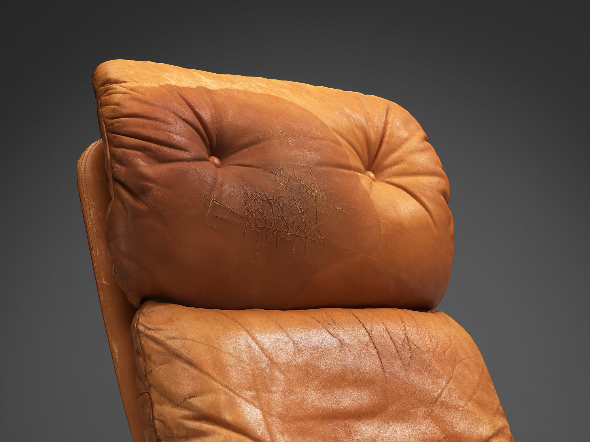 Italian Lounge Chair in Cognac Leather