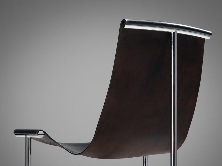 Katavolos, Kelley and Littell for ICF Set of Six T-Chairs in Black Leather