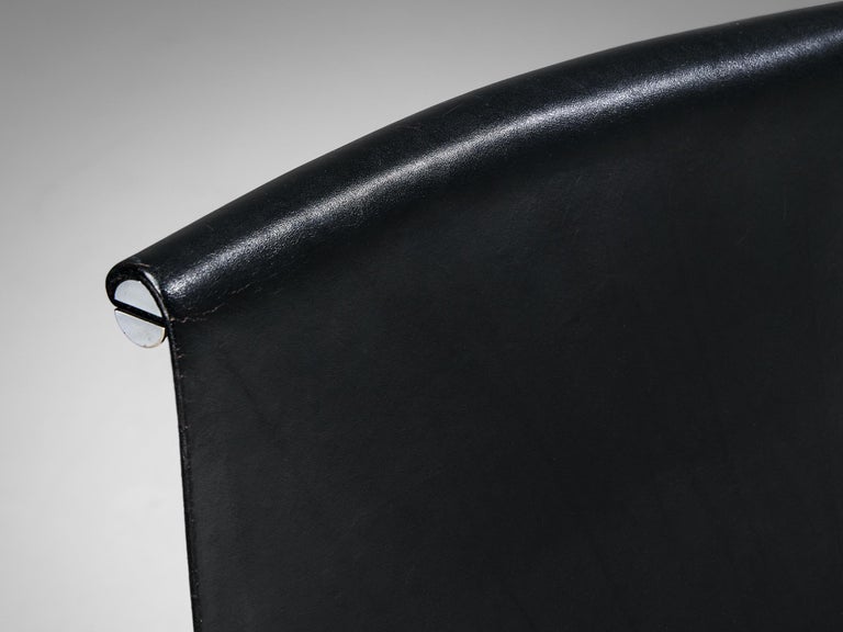 Katavolos, Kelley and Littell for ICF Set of Six T-Chairs in Black Leather