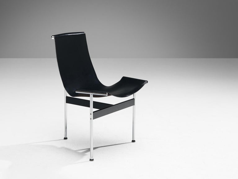 Katavolos, Kelley and Littell for ICF Set of Six T-Chairs in Black Leather