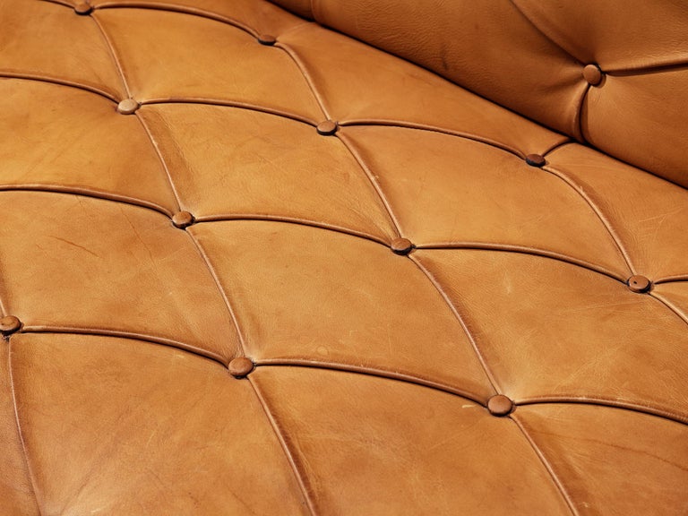 Kaare Klint for Rud Rasmussen Sofa with Ottoman in Cognac Leather