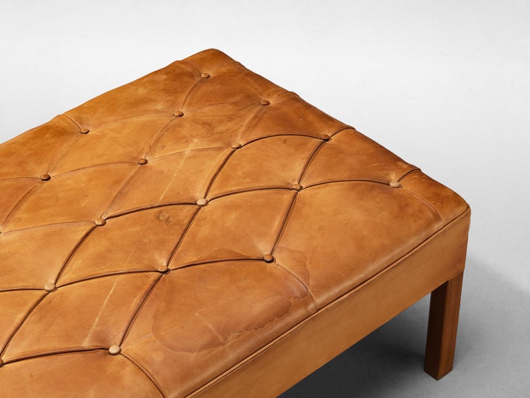 Kaare Klint for Rud Rasmussen Sofa with Ottoman in Cognac Leather