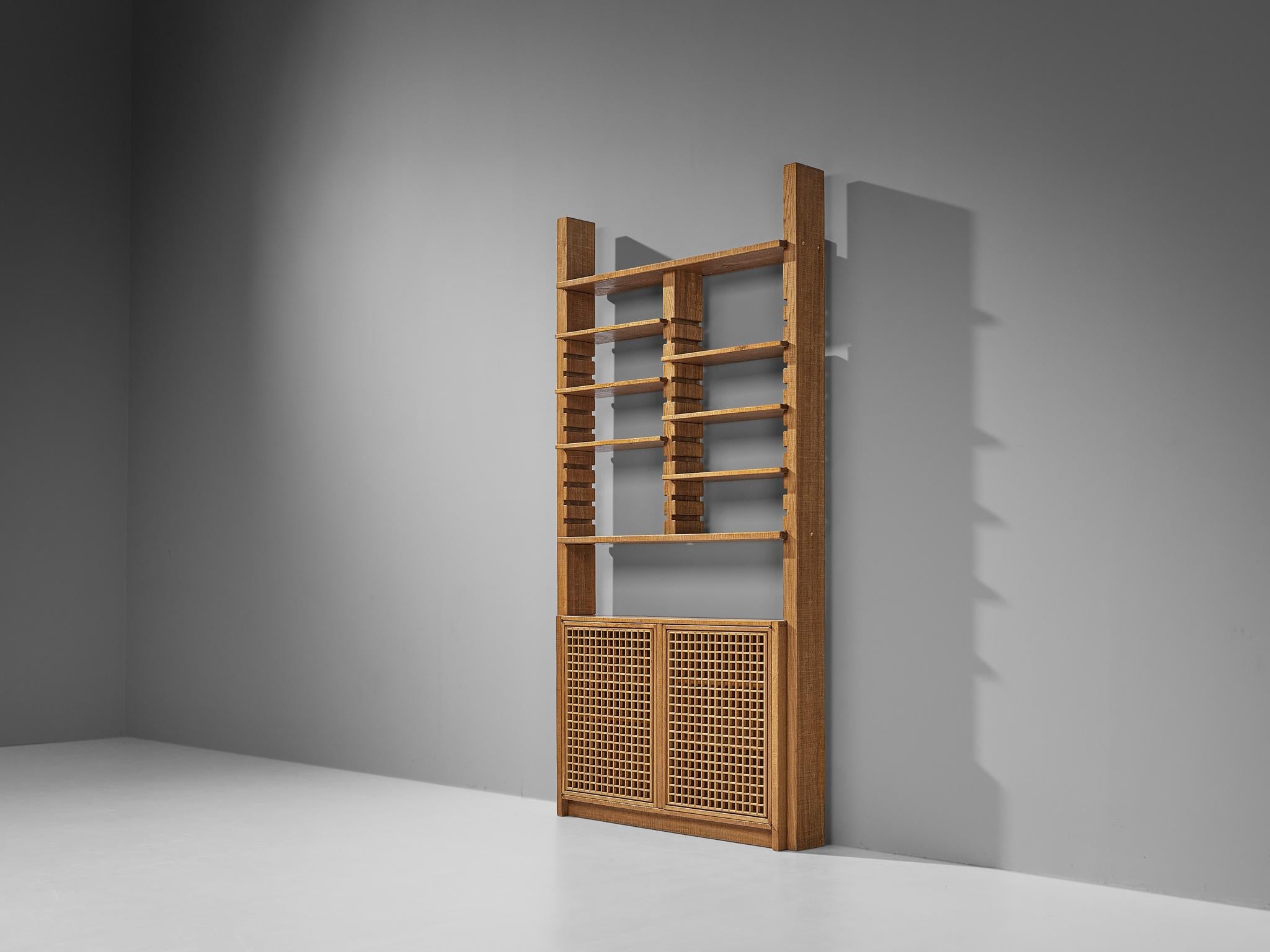 Giuseppe Rivadossi for Officina Rivadossi Highboard with Shelves in Oak