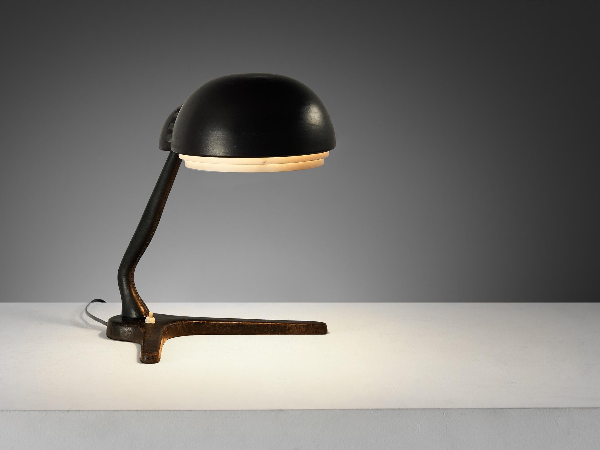 Alvar Aalto for Valaistustyö Ky ‘A704’ Table Lamp in Leather