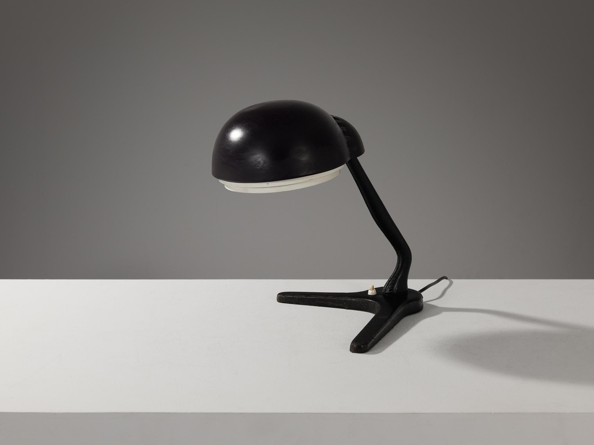 Alvar Aalto for Valaistustyö Ky ‘A704’ Table Lamp in Leather