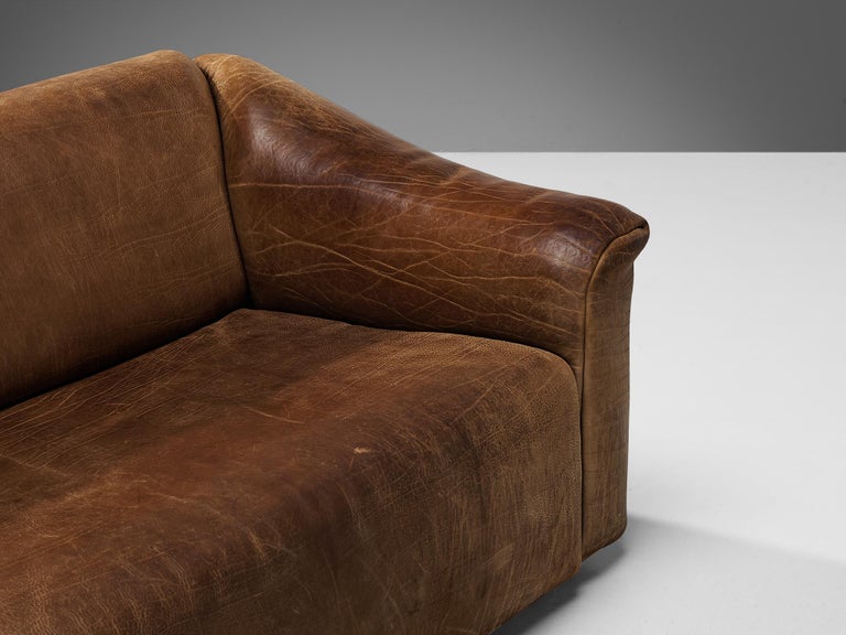 De Sede 'DS-47' Two Seat Sofa in Brown Leather