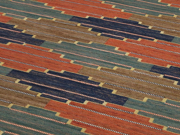 Märta Måås Fjetterström Handwoven 'Blå Heden' Carpet in Wool