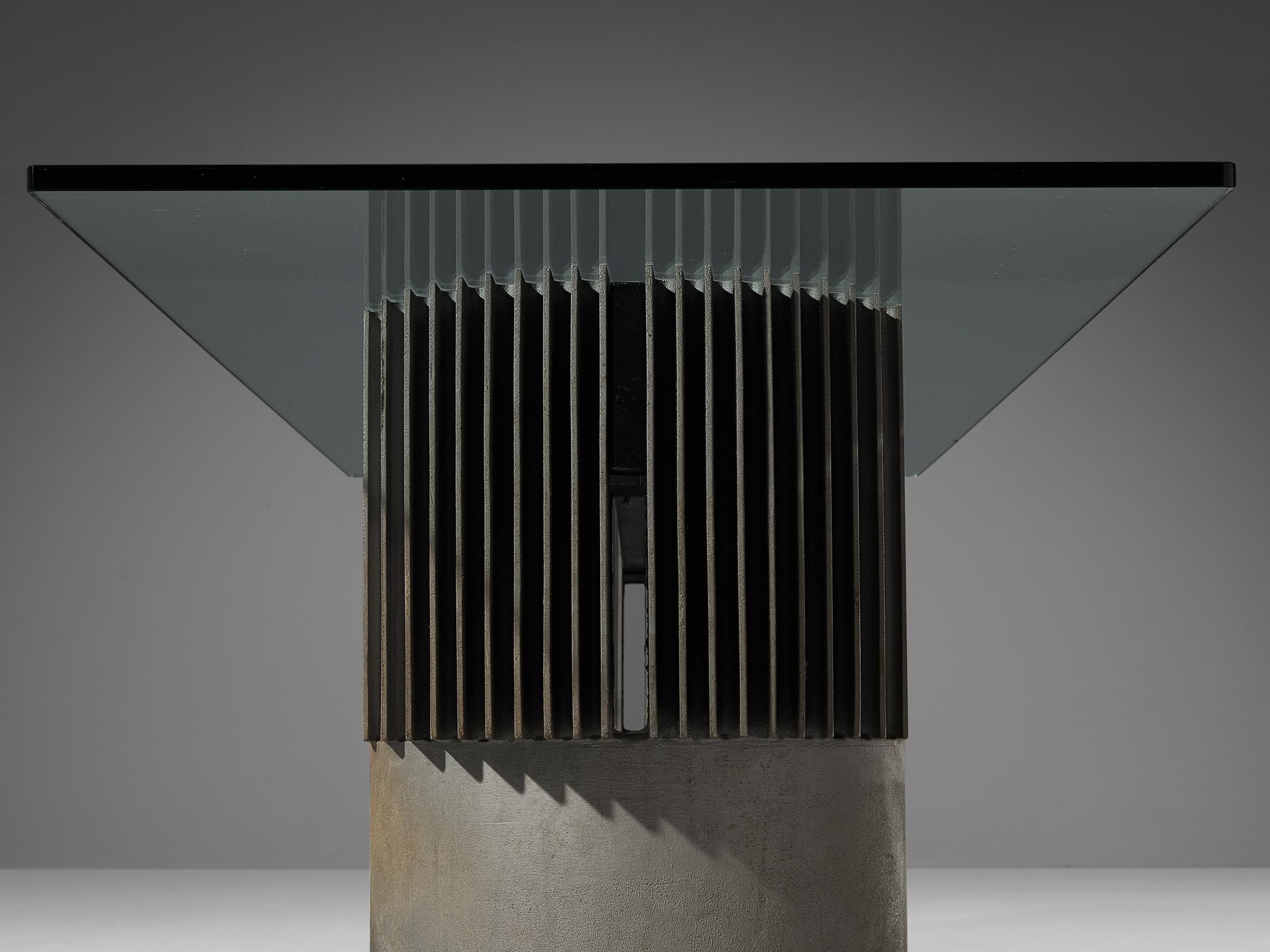 Giovanni Offredi for Saporiti Dining Table with Sculptural Base