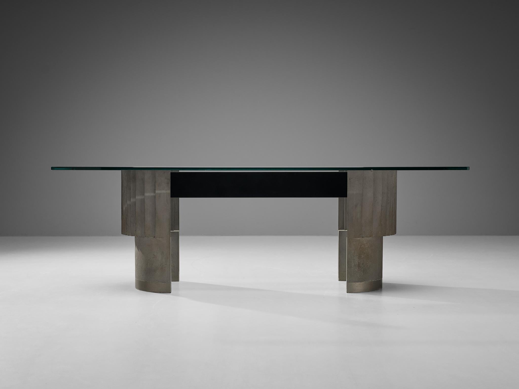 Giovanni Offredi for Saporiti Dining Table with Sculptural Base