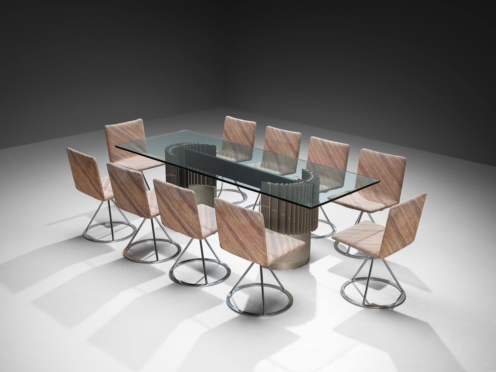 Giovanni Offredi Dining Table with Salvati & Tresoldi 'Dania' Chairs