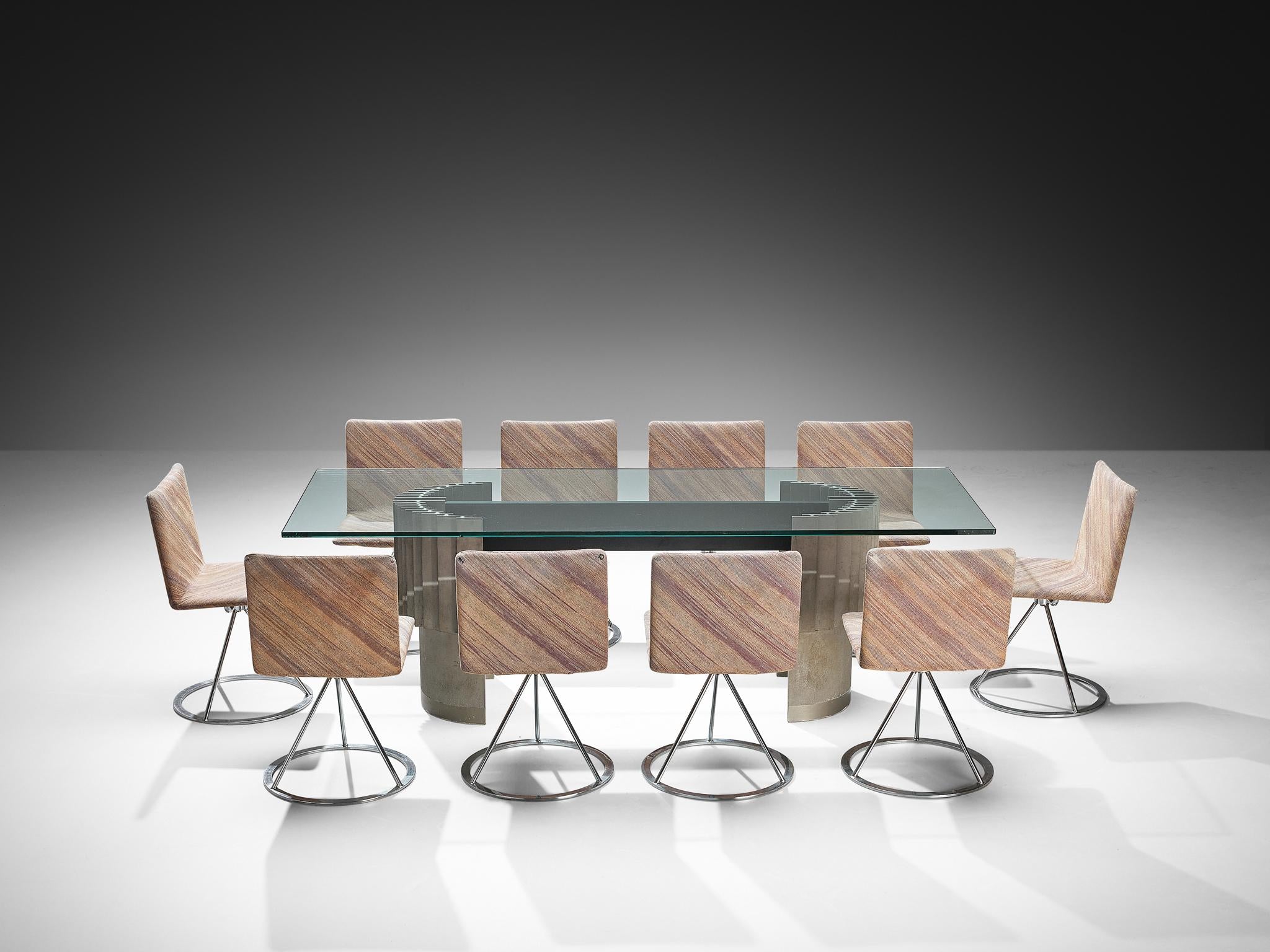 Giovanni Offredi Dining Table with Salvati & Tresoldi 'Dania' Chairs