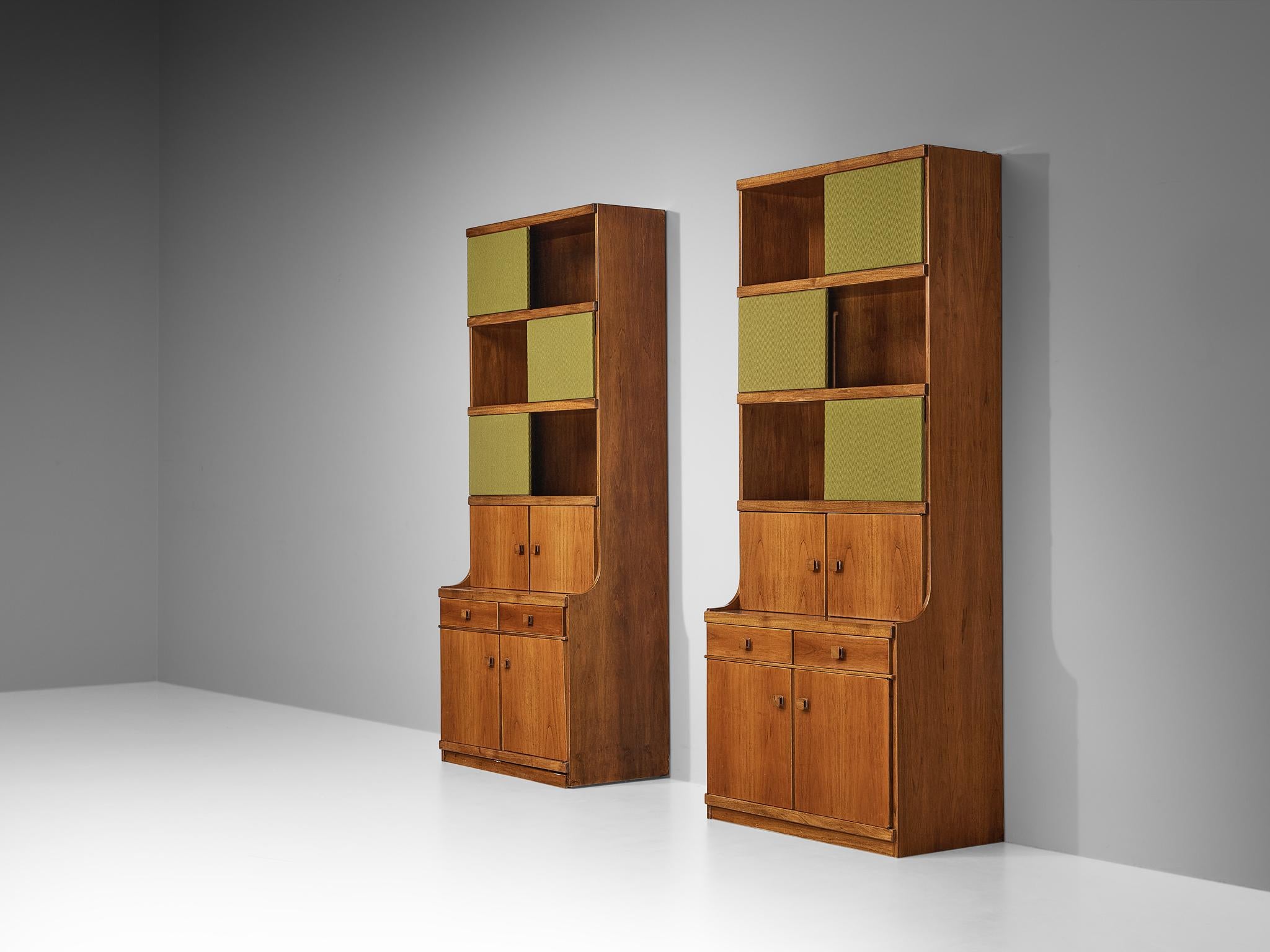 Ilmari Tapiovaara for La Permanente Mobili Cantù Bookcases in Walnut