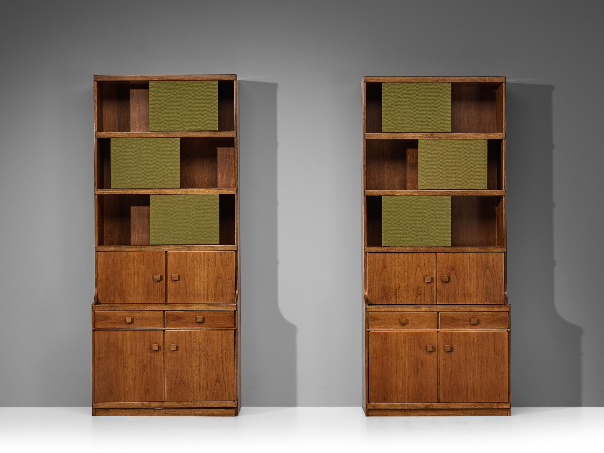 Ilmari Tapiovaara for La Permanente Mobili Cantù Bookcases in Walnut