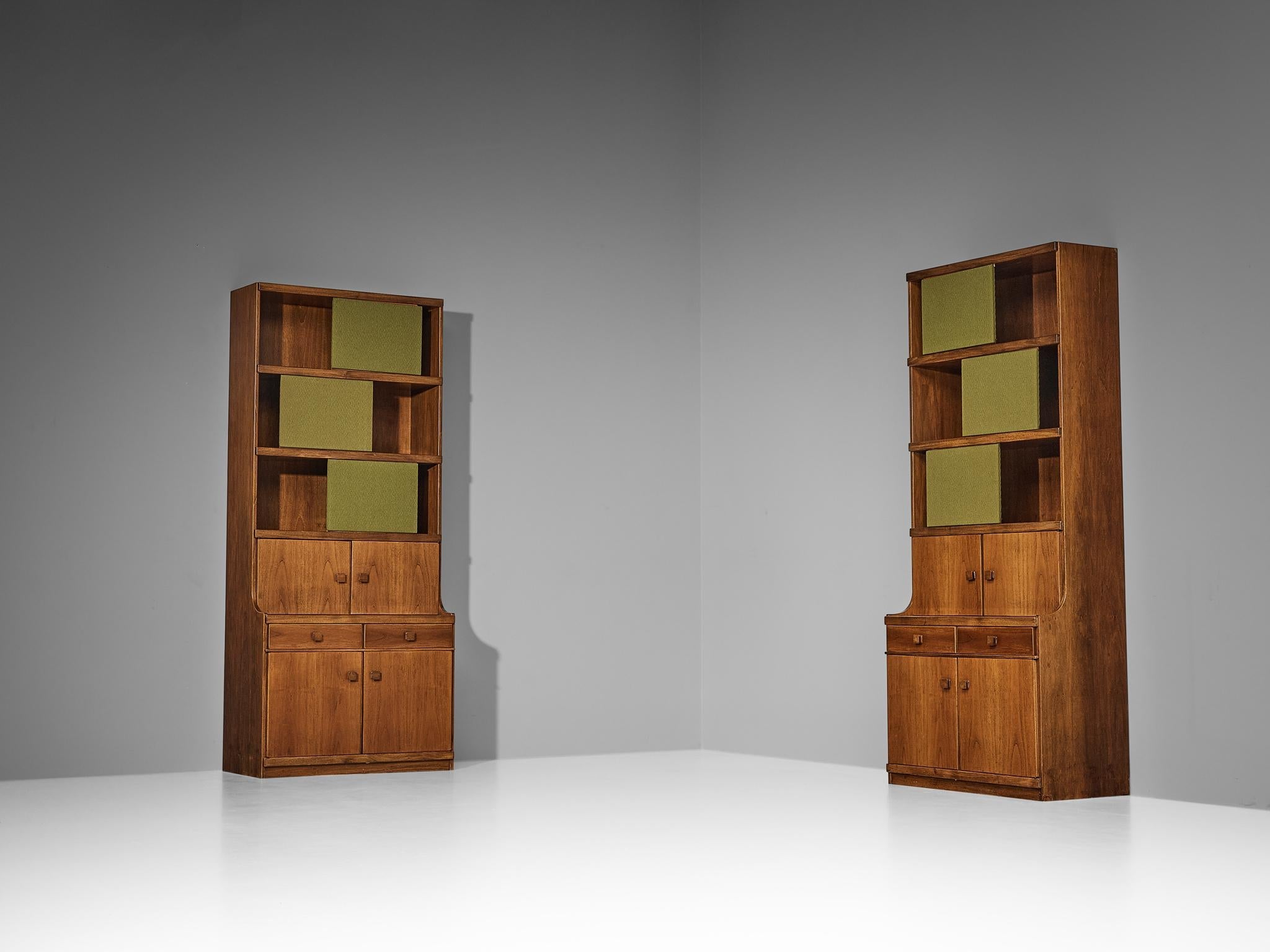 Ilmari Tapiovaara for La Permanente Mobili Cantù Bookcases in Walnut