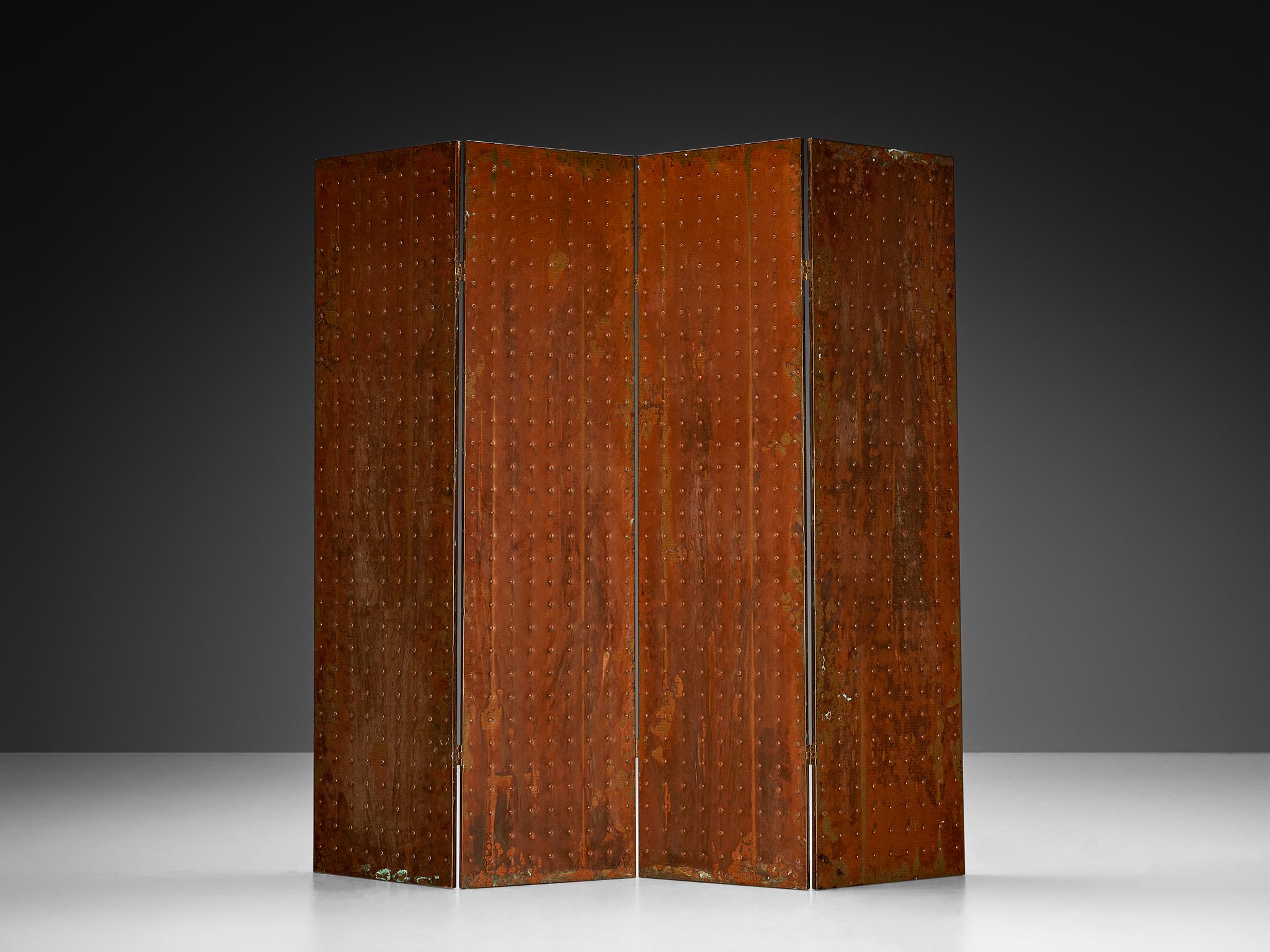 Mats Theselius Limited Edition 'Rörligt Objekt' Folding Screen in Copper