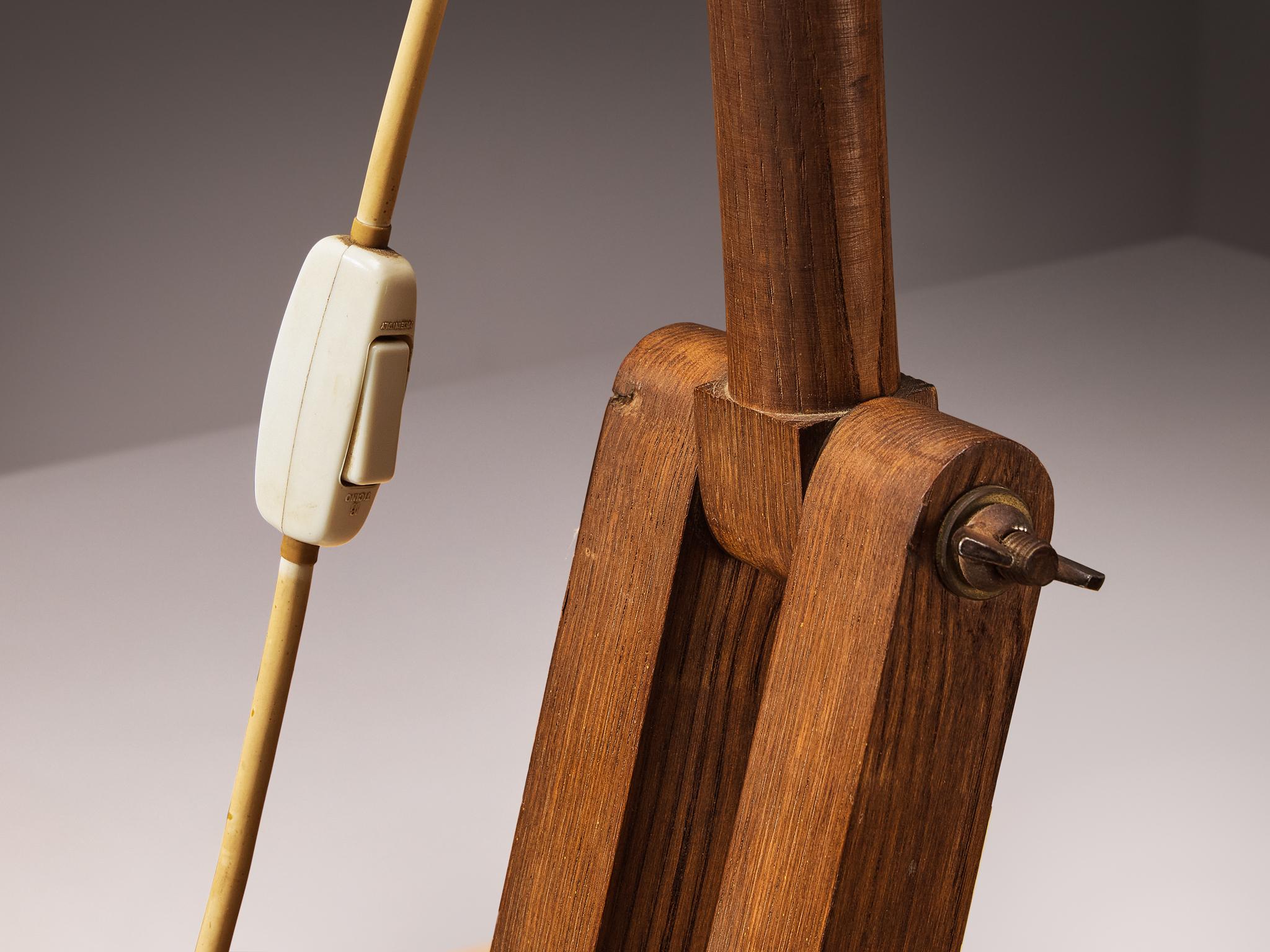 Paolo Pallucco Playful Table Clamp Lamp in Solid Chestnut