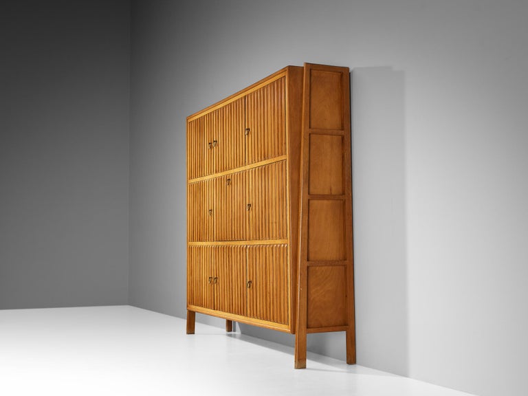 Rare C.M. Varos for Casa Moderna Highboard in Blonde Stained Wood