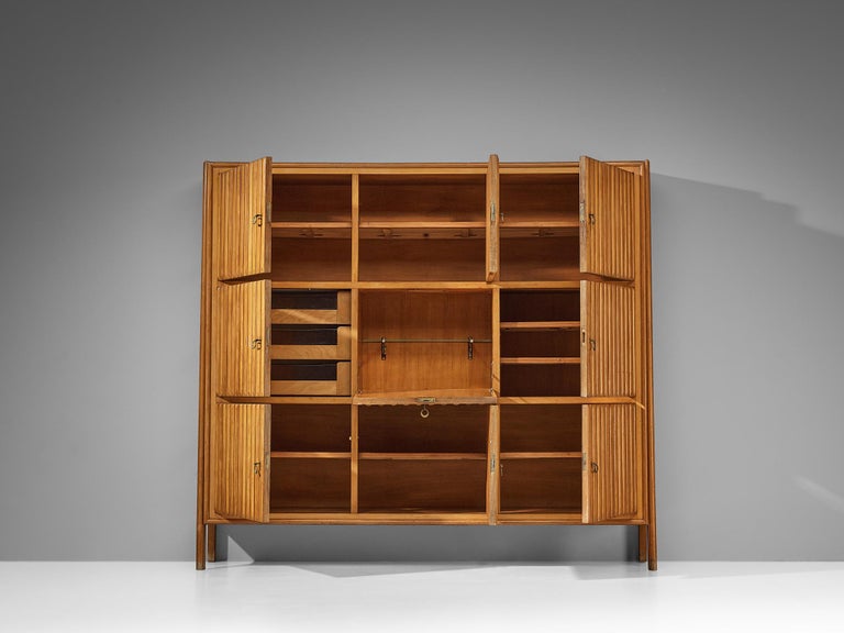 Rare C.M. Varos for Casa Moderna Highboard in Blonde Stained Wood