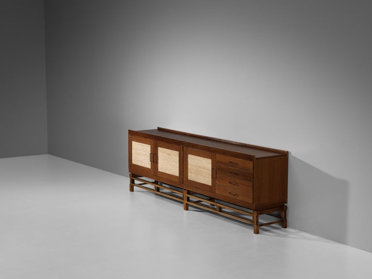 Leonardo Fiori for Isa Bergamo Sideboard in Wengé and Seagrass