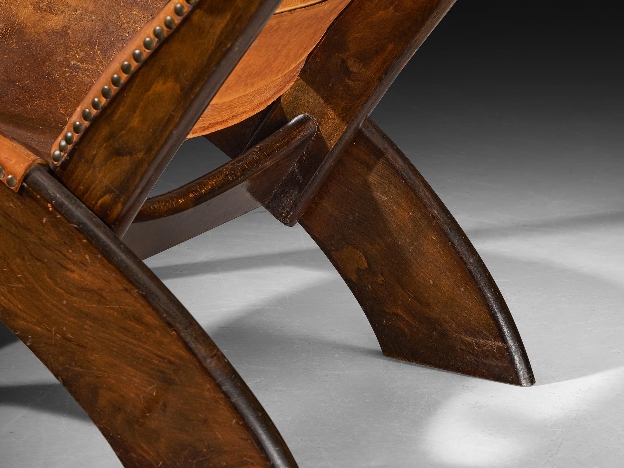 Mogens Voltelen 'Copenhagen' Lounge Chair in Patinated Cognac Leather