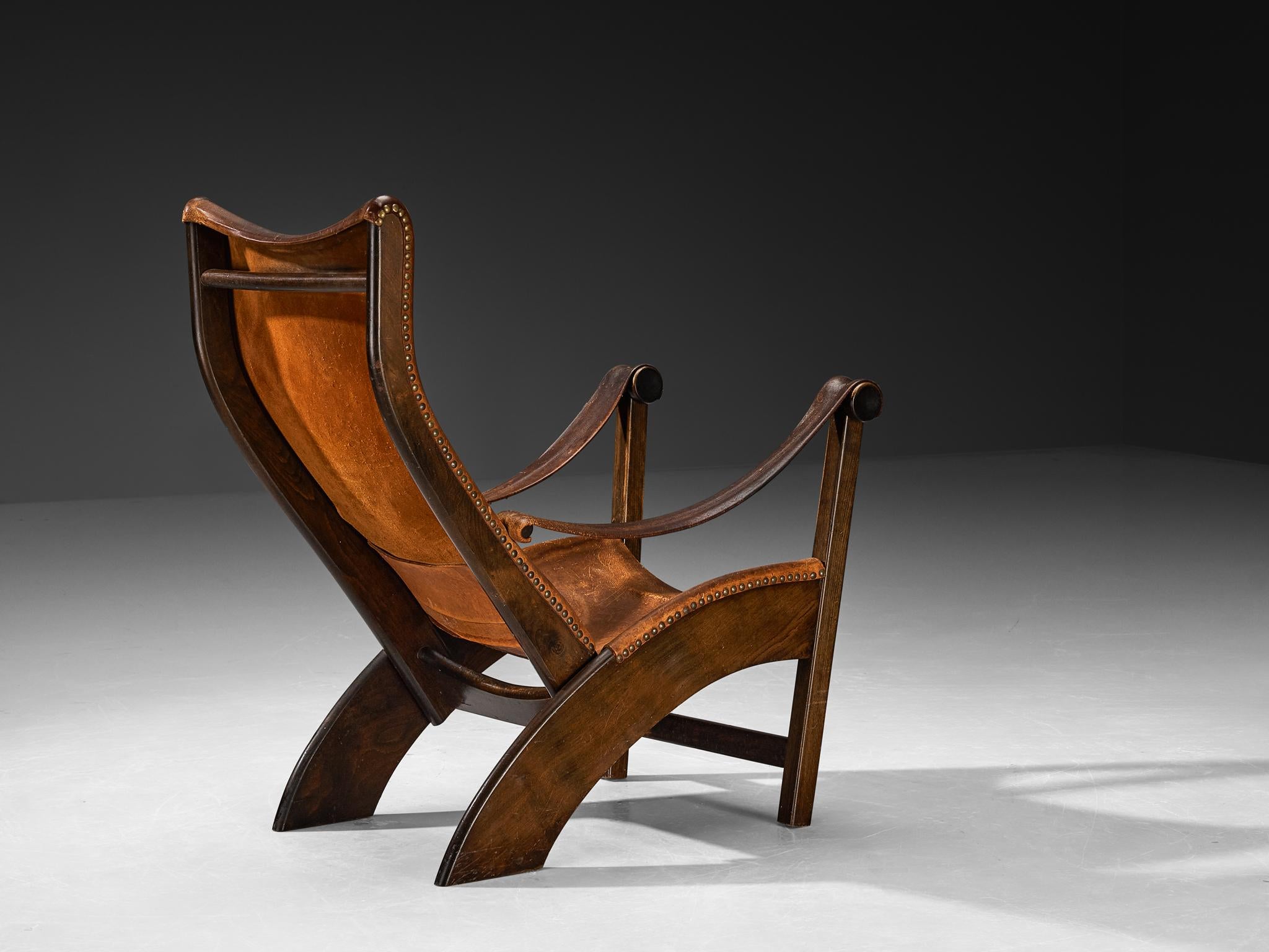 Mogens Voltelen 'Copenhagen' Lounge Chair in Patinated Cognac Leather