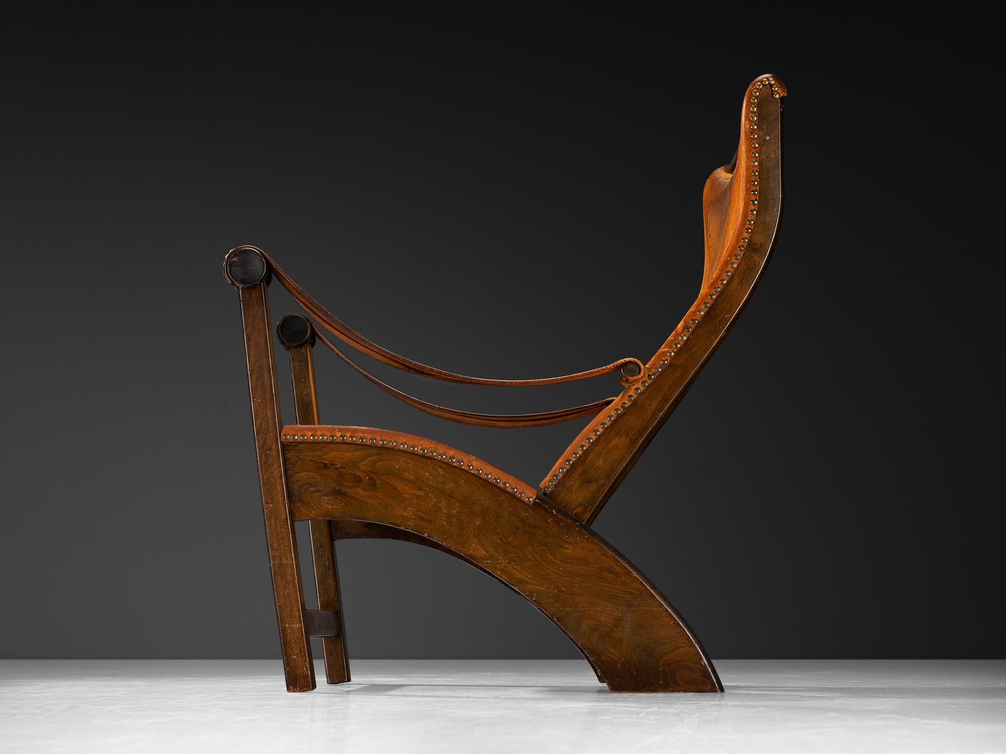 Mogens Voltelen 'Copenhagen' Lounge Chair in Patinated Cognac Leather