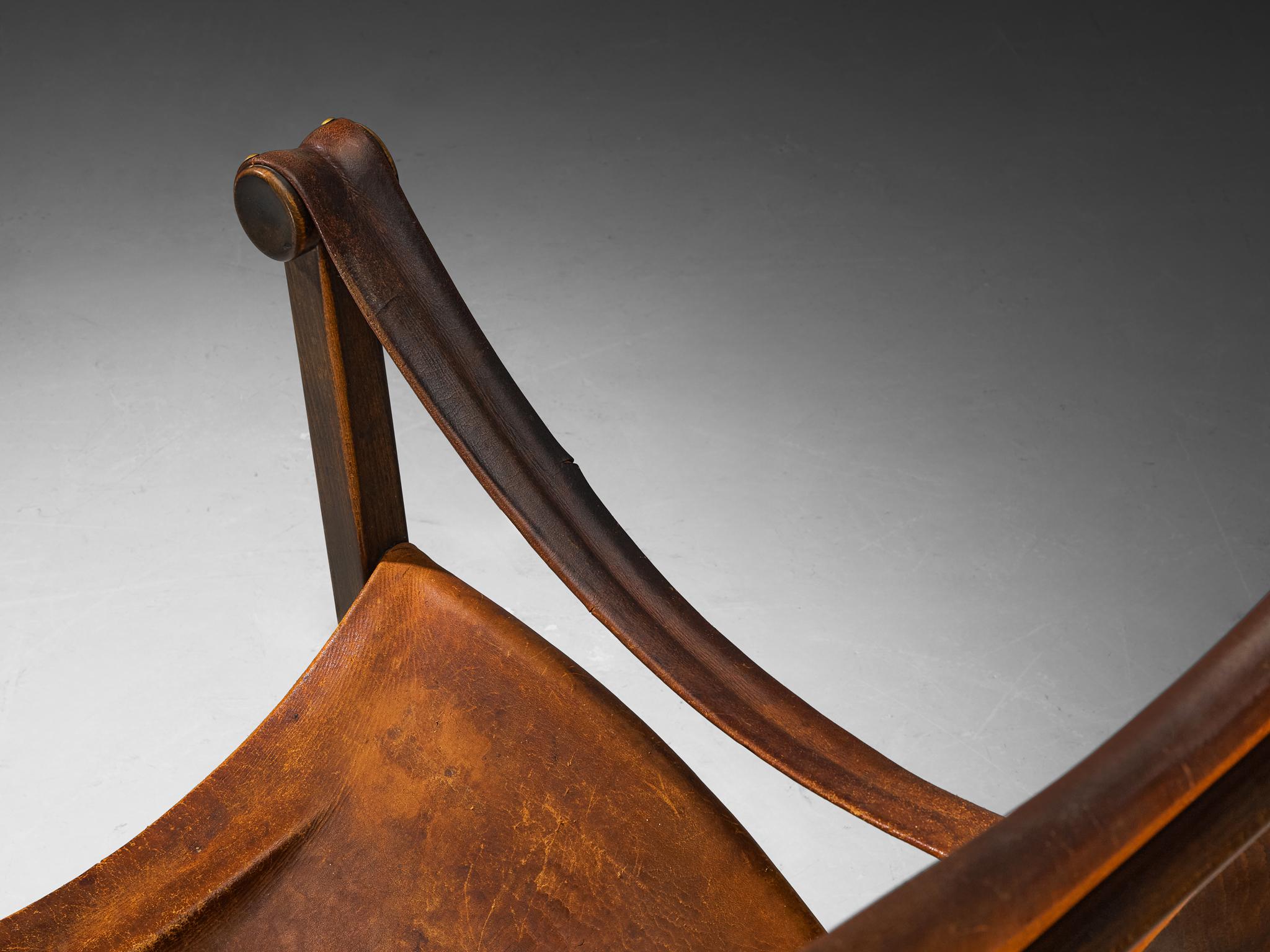 Mogens Voltelen 'Copenhagen' Lounge Chair in Patinated Cognac Leather