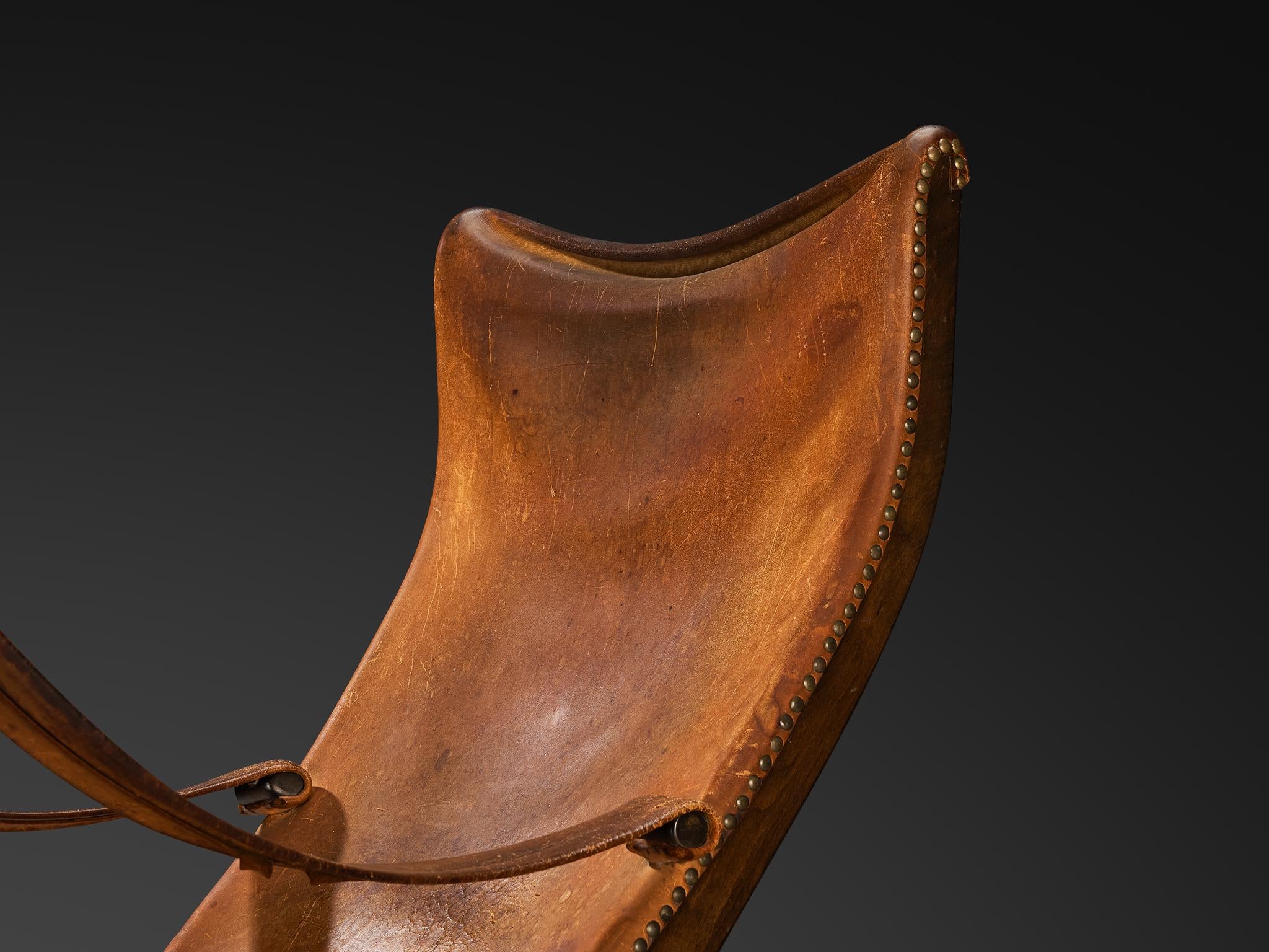 Mogens Voltelen Copenhagen Lounge Chair in Patinated Cognac Leather