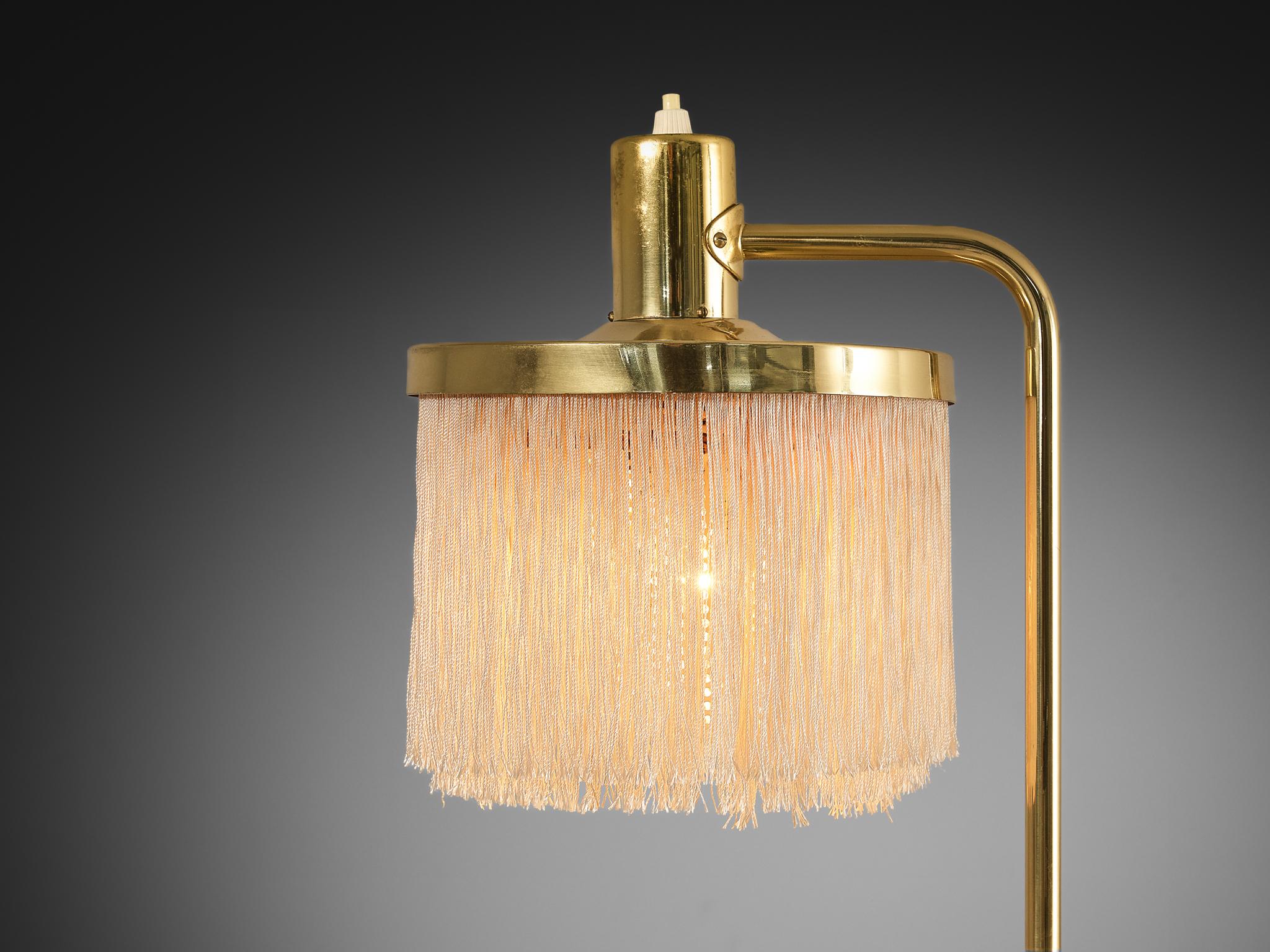 Hans-Agne Jakobsson 'Fringe' Table Lamp in Brass and Silk