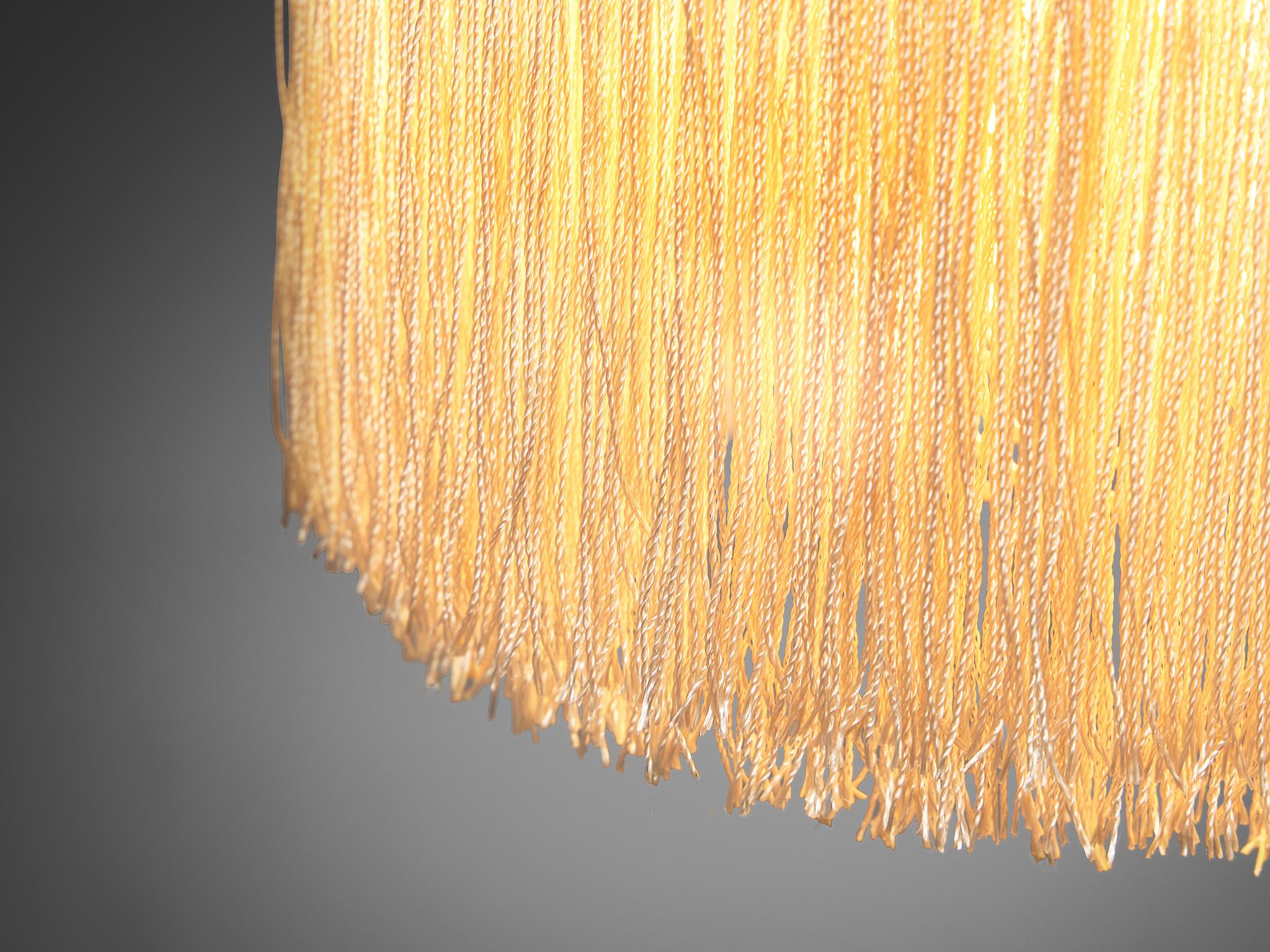 Hans-Agne Jakobsson 'Fringe' Table Lamp in Brass and Silk