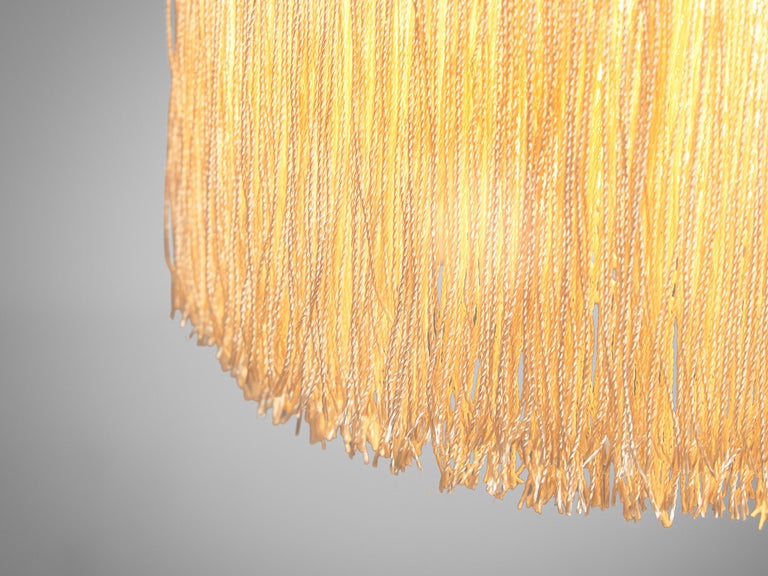 Hans-Agne Jakobsson Pair of 'Fringe' Table Lamps in Brass and Silk