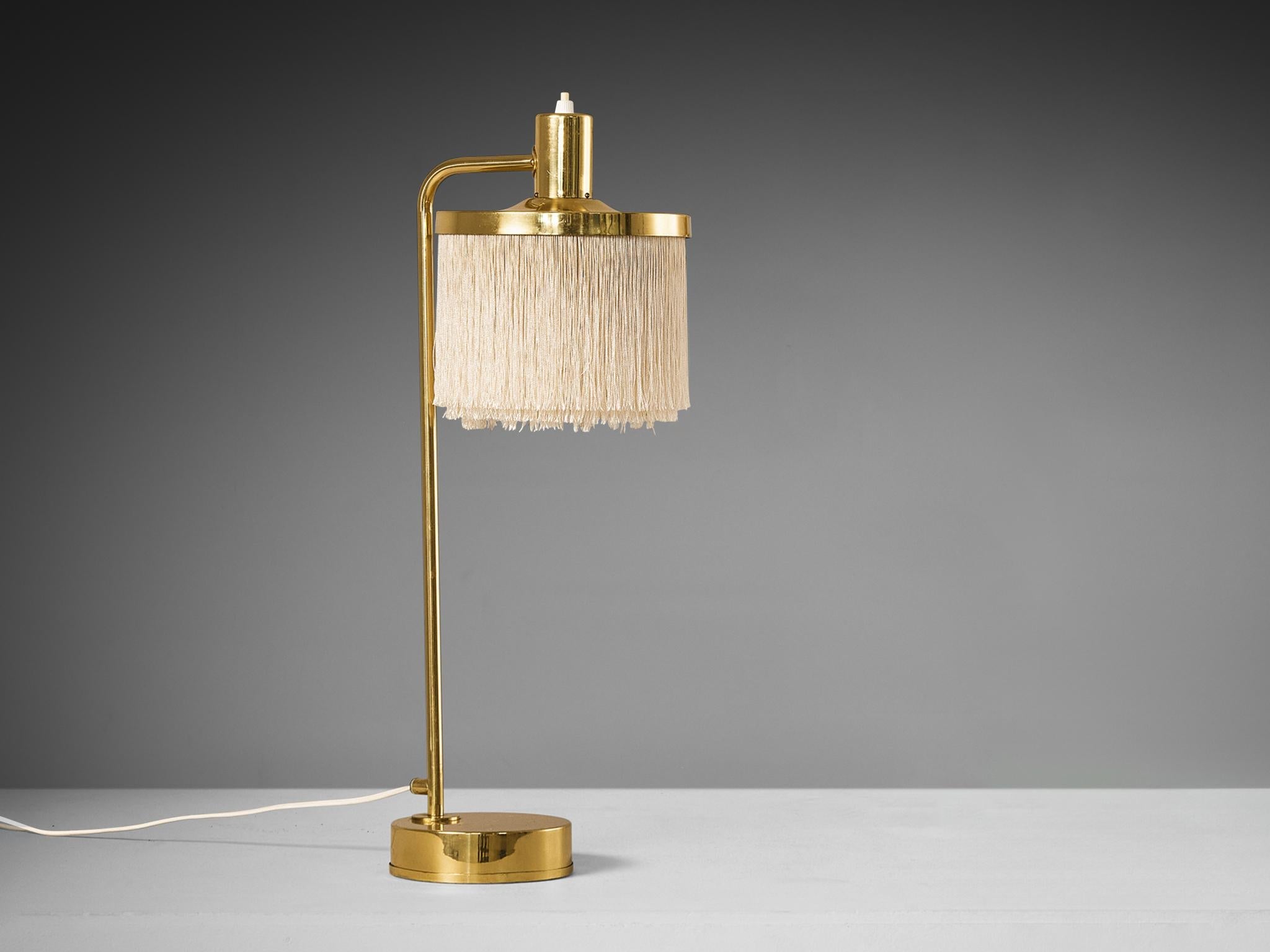 Hans-Agne Jakobsson 'Fringe' Table Lamp in Brass and Silk