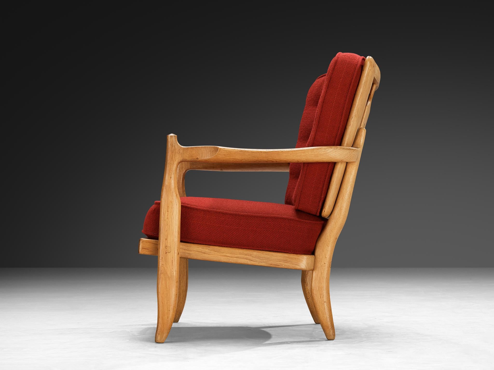 Guillerme & Chambron 'Jose' Lounge Chair in Oak