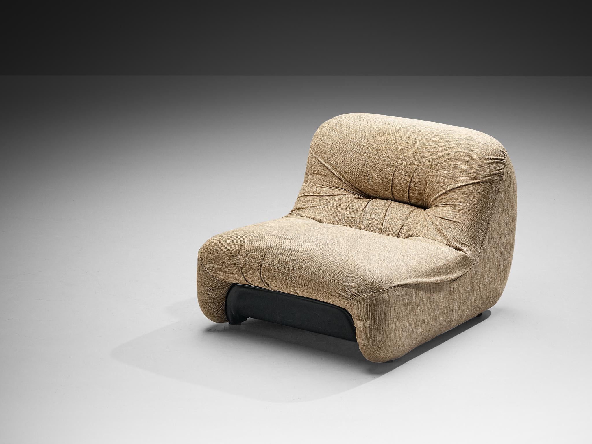 Diego Mattu for 1P 'Malù' Lounge Chair in Beige Upholstery