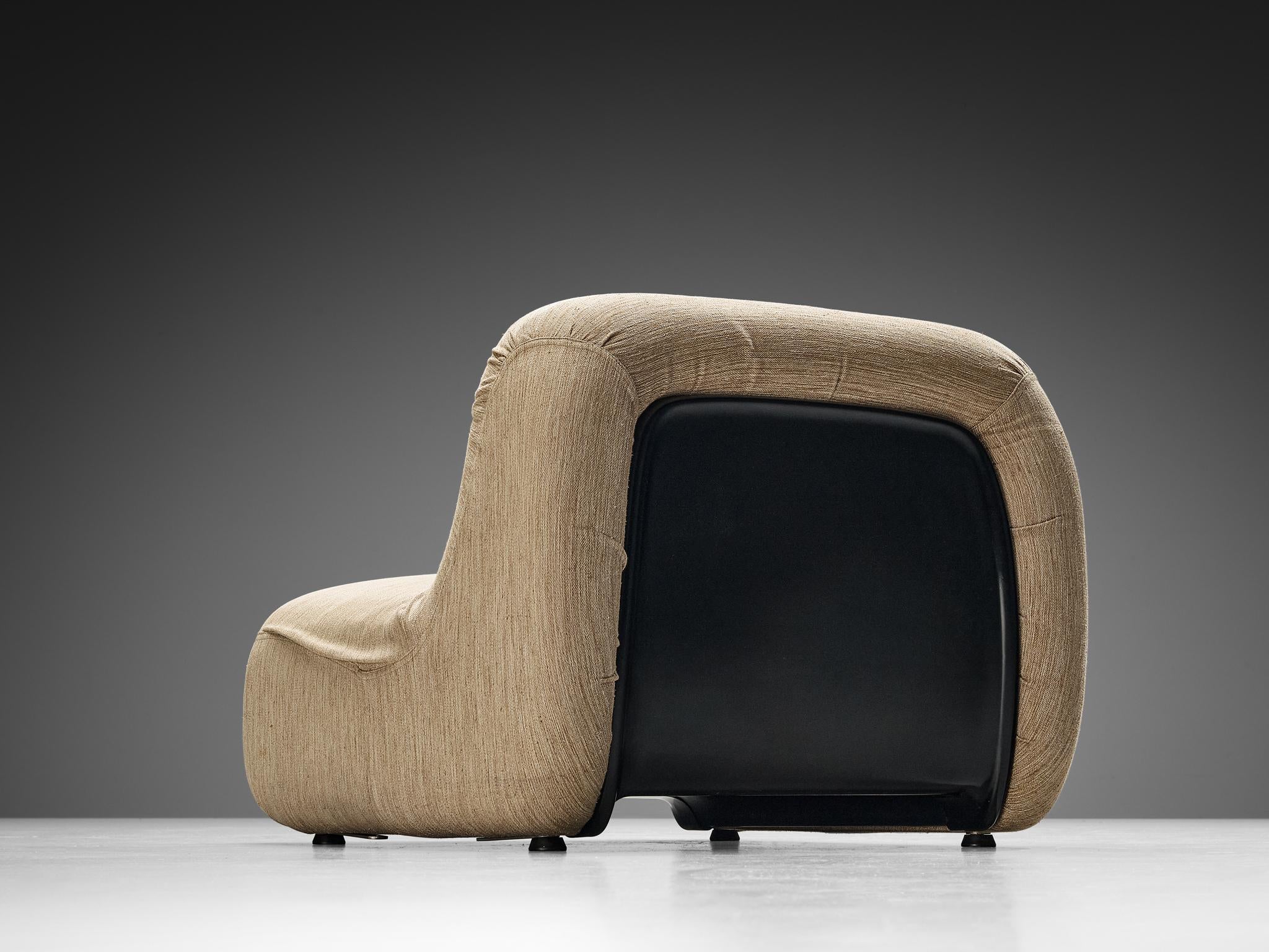 Diego Mattu for 1P 'Malù' Lounge Chair in Beige Upholstery