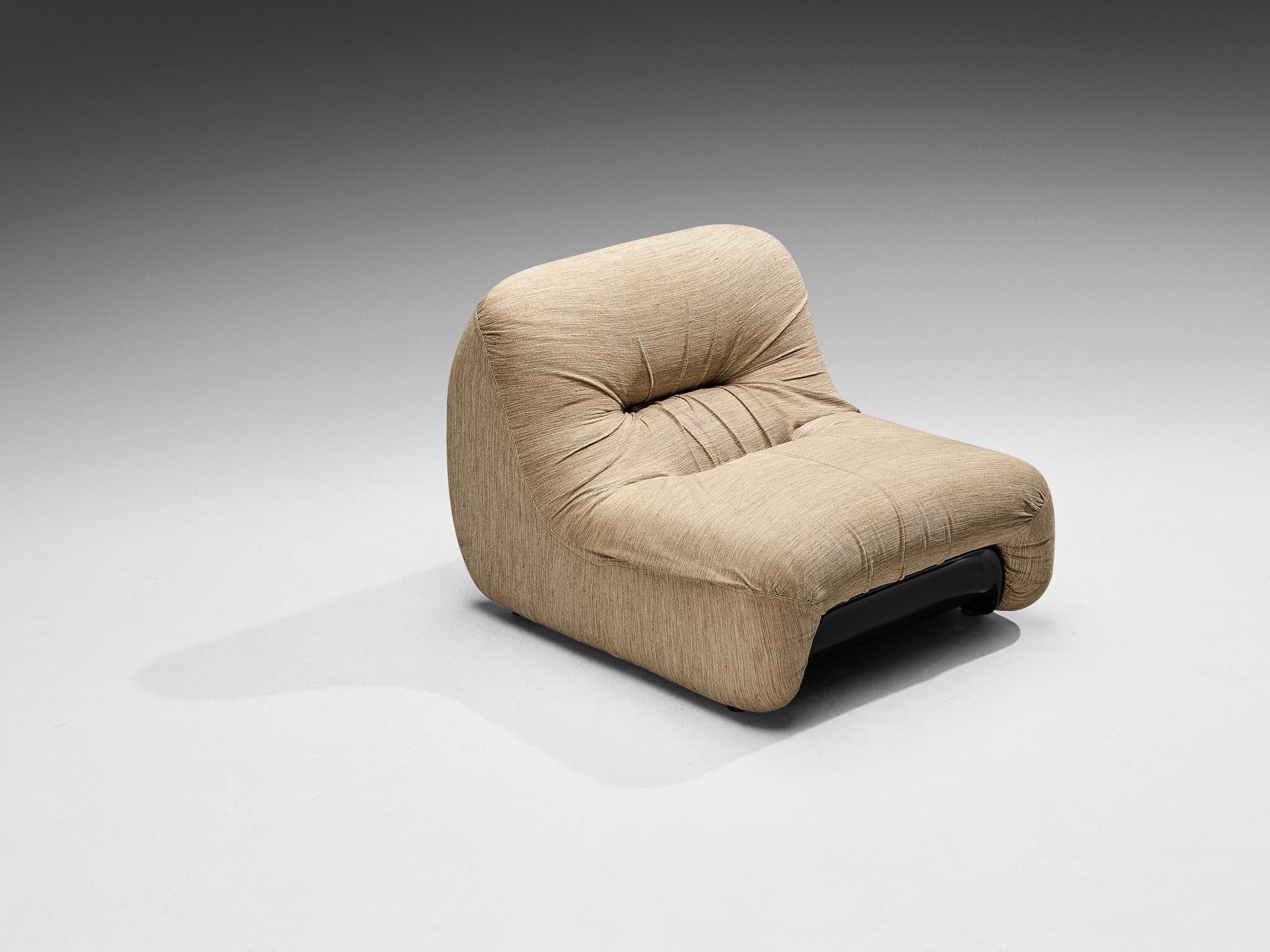 Diego Mattu for 1P 'Malù' Lounge Chair in Beige Upholstery