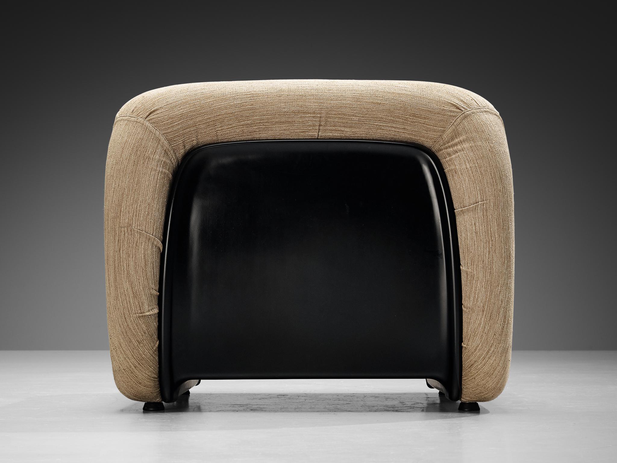 Diego Mattu for 1P 'Malù' Lounge Chair in Beige Upholstery